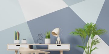 Modern desk and chair in the house