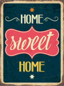 Retro metal sign "Home sweet home",