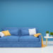 Blue sofa in the living room