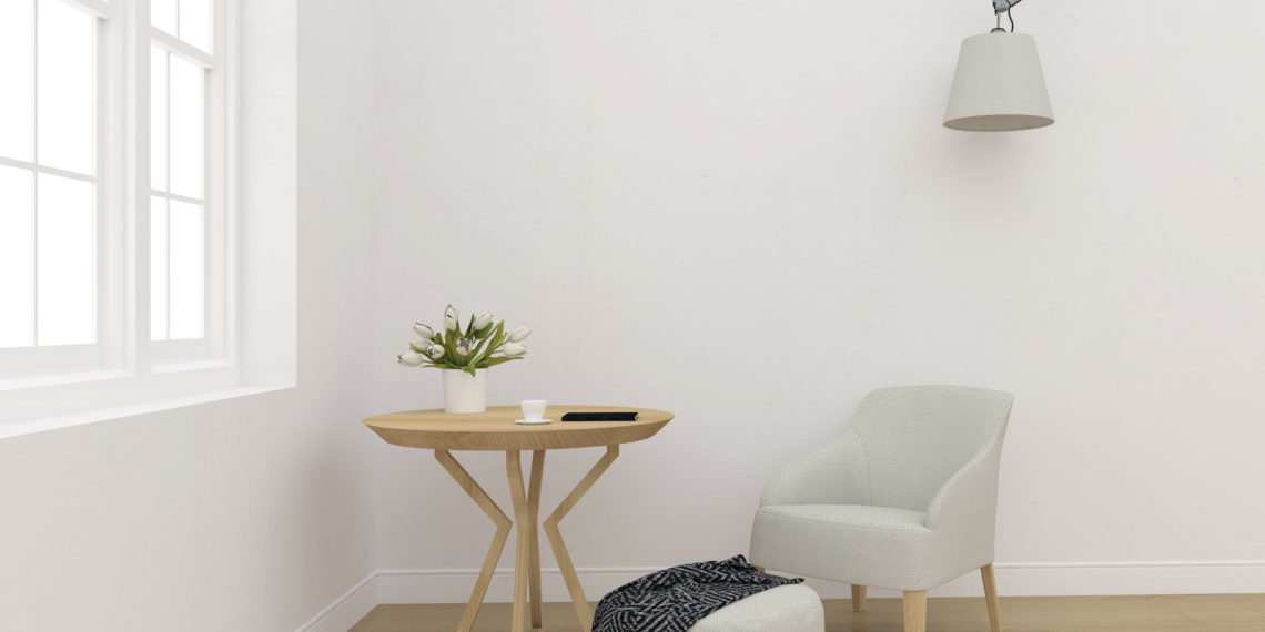 White interior - blank wall mockup - wall art display