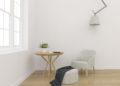 White interior - blank wall mockup - wall art display