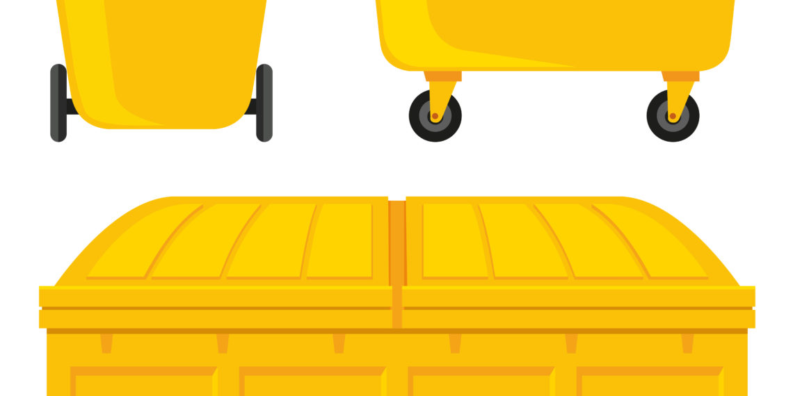 Trashcans in three different designs illustration