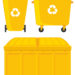 Trashcans in three different designs illustration