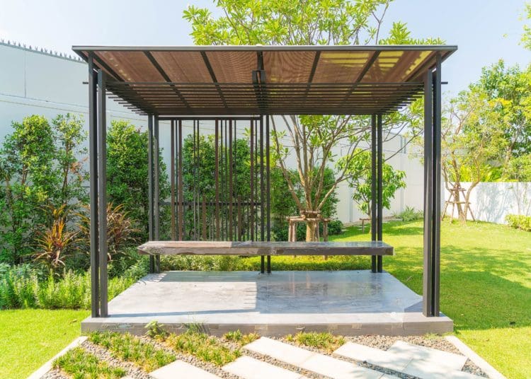 Empty pavilion in the garden