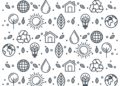 Eco friendly design. Hand drawn eco friendly items pattern over white background vector illustration