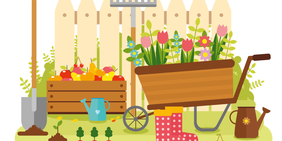Gardening vector, year guide for garden