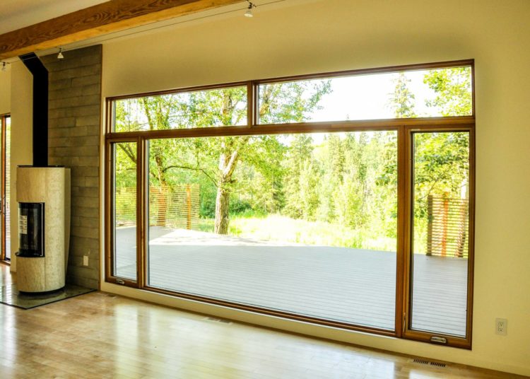 large modern wooden window