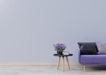 Living room with fresh flowers