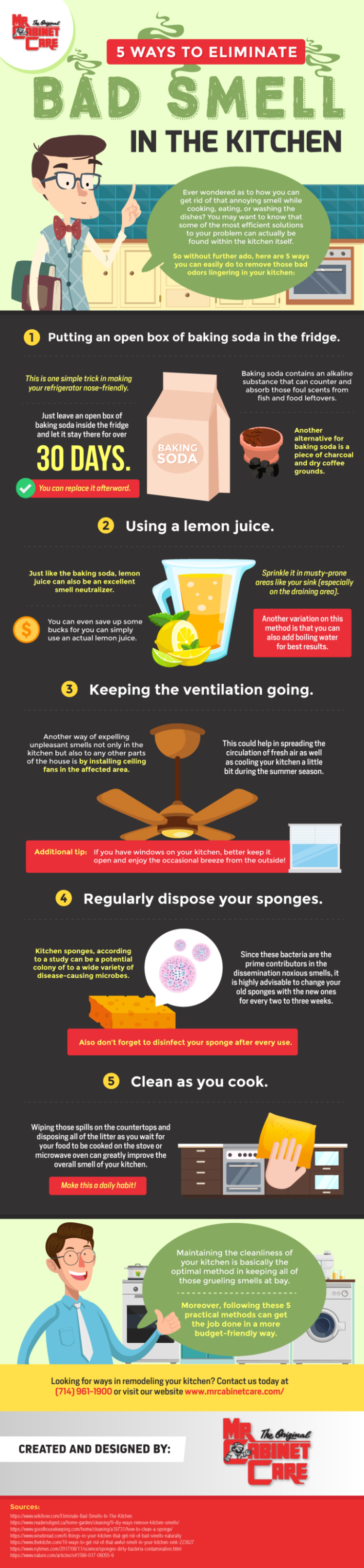 [Infographic] 5 Ways to Eliminate Bad Smells in the Kitchen