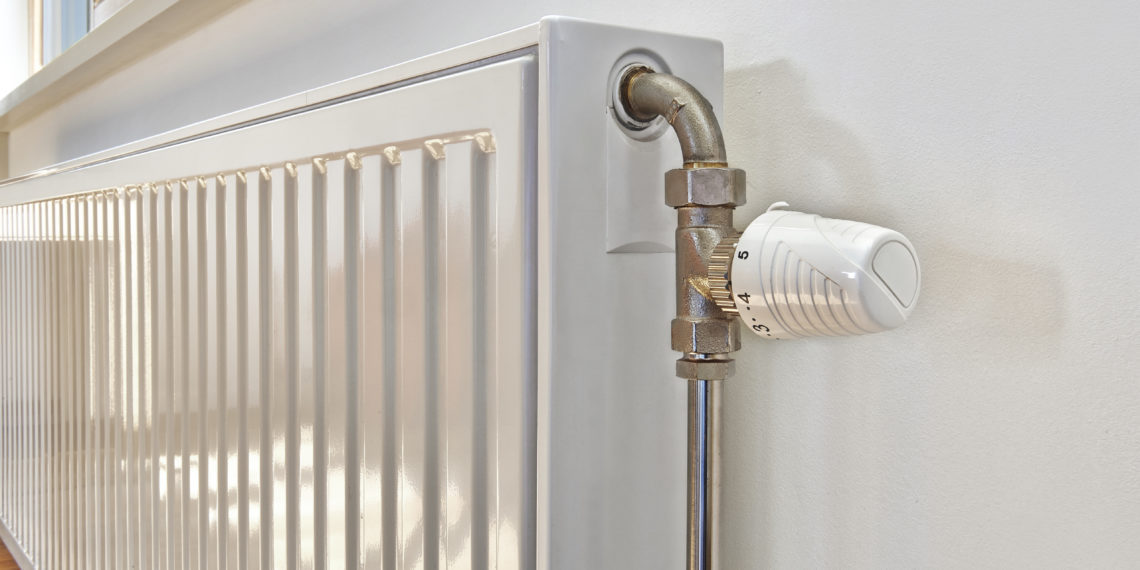 White radiator in an appartment.