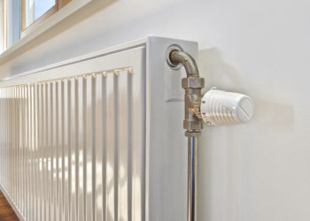 White radiator in an appartment.