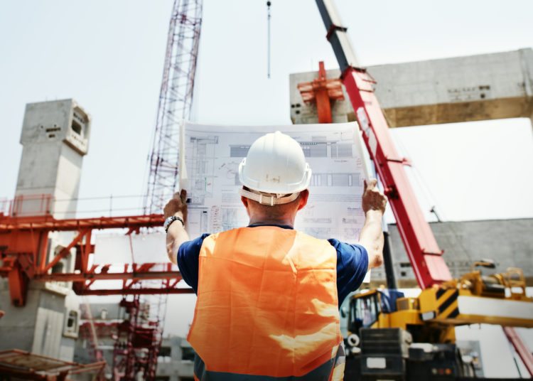 Site engineer on a construction site