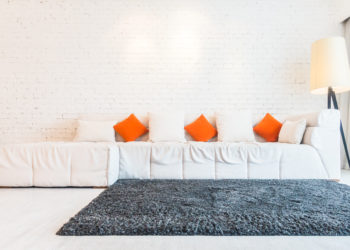 Pillow on white sofa decoration in living room interior