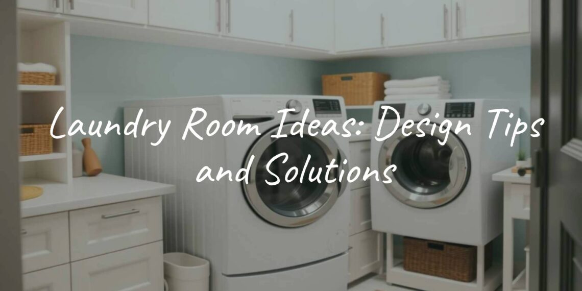 Modern laundry room with washer and dryer, stylish storage solutions, bright and cheerful colors, clean and organized space, cozy vibe, realistic.