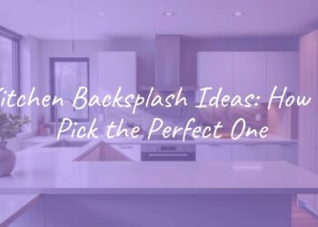 Modern kitchen with stylish backsplash, clean countertops, natural lighting, realistic.