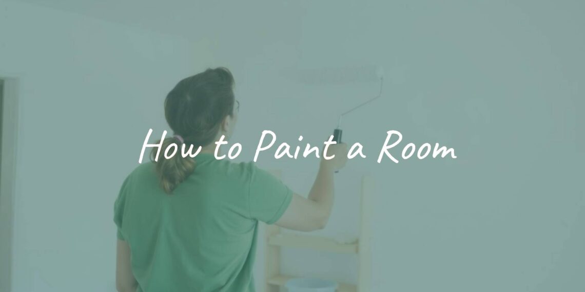 A person painting a room, roller in hand, bright walls, clean and organized workspace, happy and productive vibe, realistic.