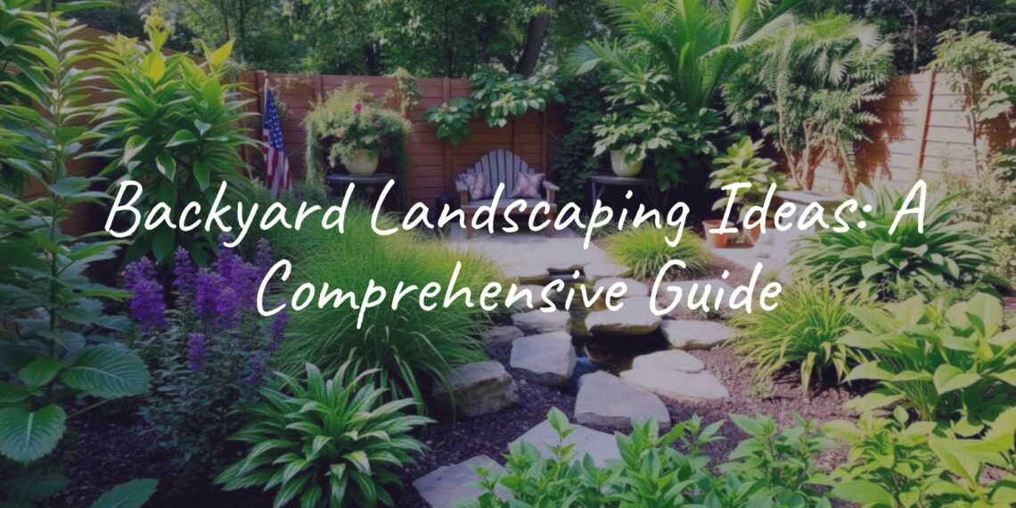 A beautifully landscaped backyard with lush plants, a cozy seating area, and a small water feature, natural lighting, realistic style.