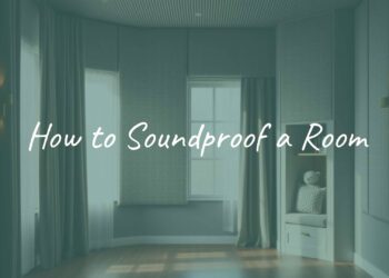 A quiet, soundproofed room with acoustic panels on walls, thick curtains, and a cozy reading nook, soft lighting, realistic.