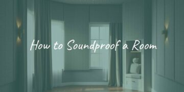 A quiet, soundproofed room with acoustic panels on walls, thick curtains, and a cozy reading nook, soft lighting, realistic.