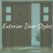 Stylish modern front door with sidelights, natural wood finish, elegant entryway, realistic.