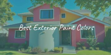 A beautifully painted modern house, vibrant exterior colors, sunny day, pristine landscaping, realistic.